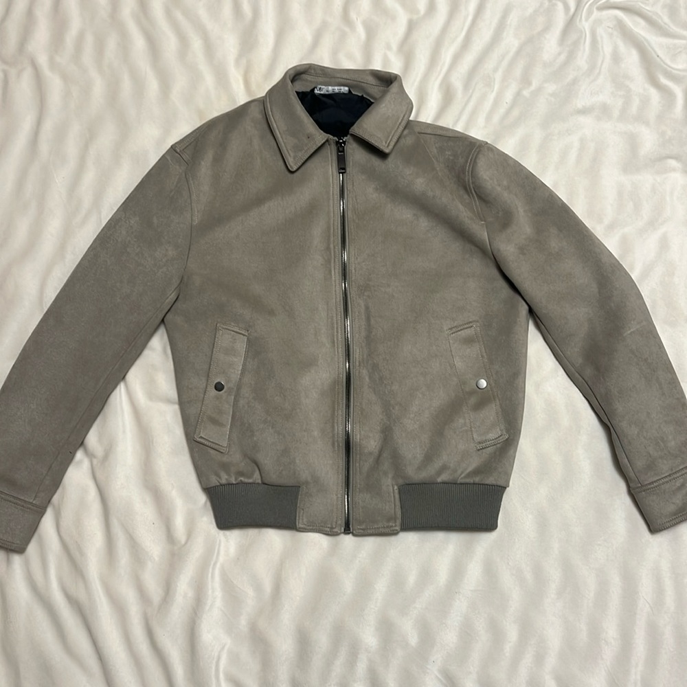 Zara Gray Velvet Jacket